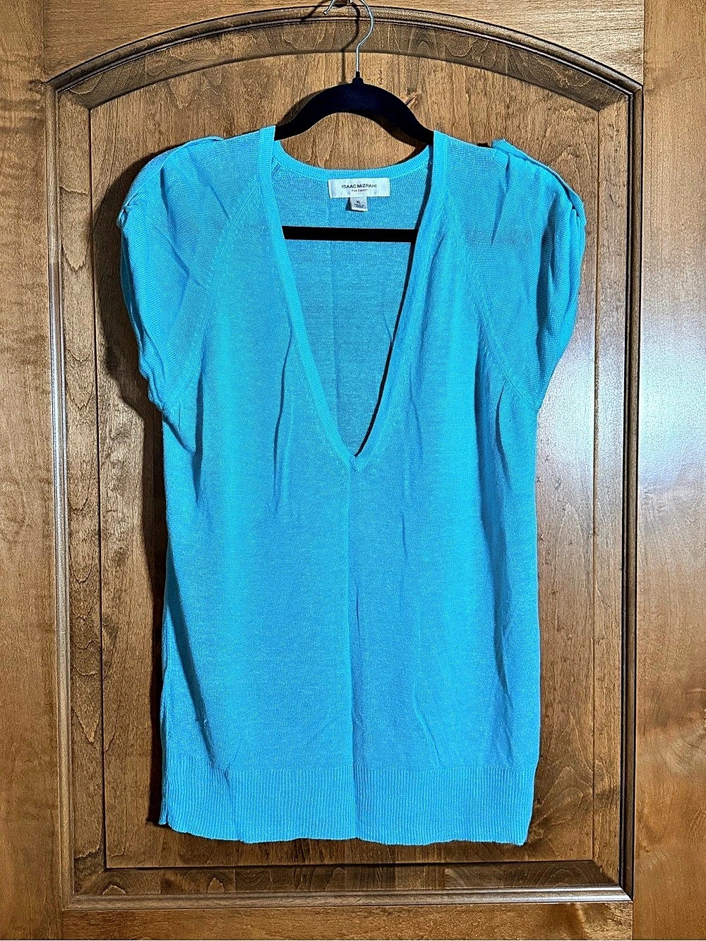 Isaac Mizrahi Sleeveless Scoop Neck Sweater in Blue XL Like New